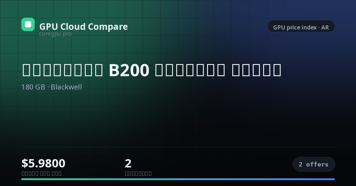 أسعار استئجار B200 السحابية — price index