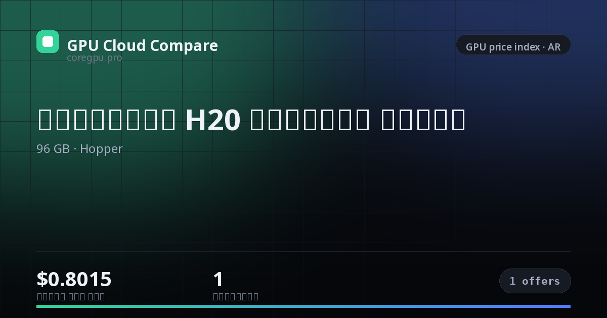 أسعار استئجار H20 السحابية — price index