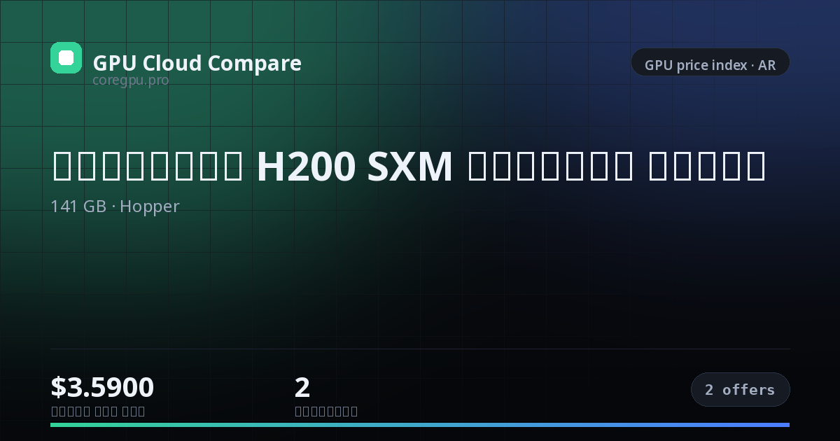 أسعار استئجار H200 SXM السحابية — price index