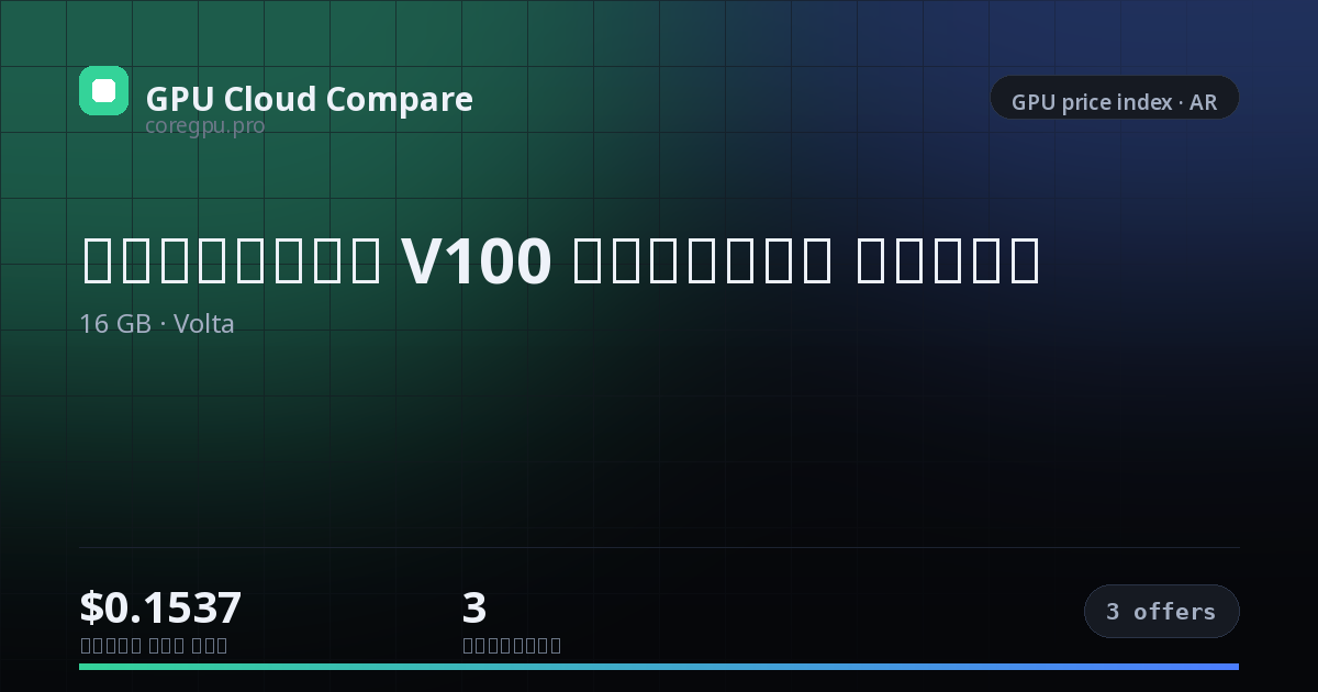 أسعار استئجار V100 السحابية — price index