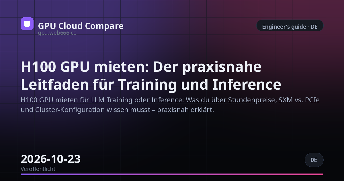 H100 GPU mieten: Der praxisnahe Leitfaden für Training und Inference