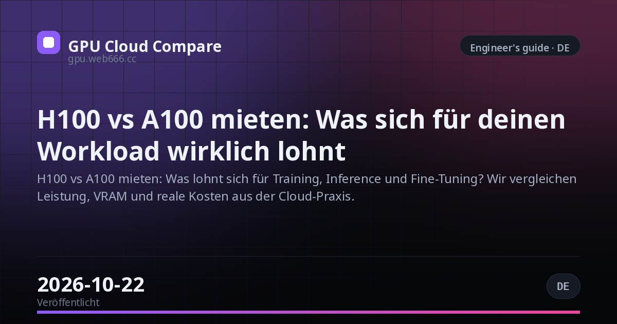 H100 vs A100 mieten: Was sich für deinen Workload wirklich lohnt