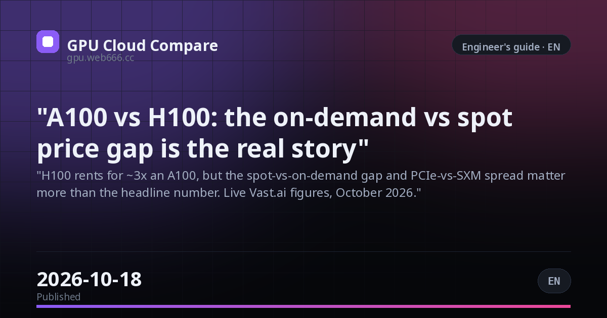 "A100 vs H100: the on-demand vs spot price gap is the real story"