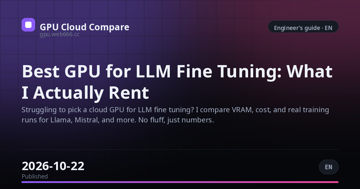 Best GPU for LLM Fine Tuning: What I Actually Rent
