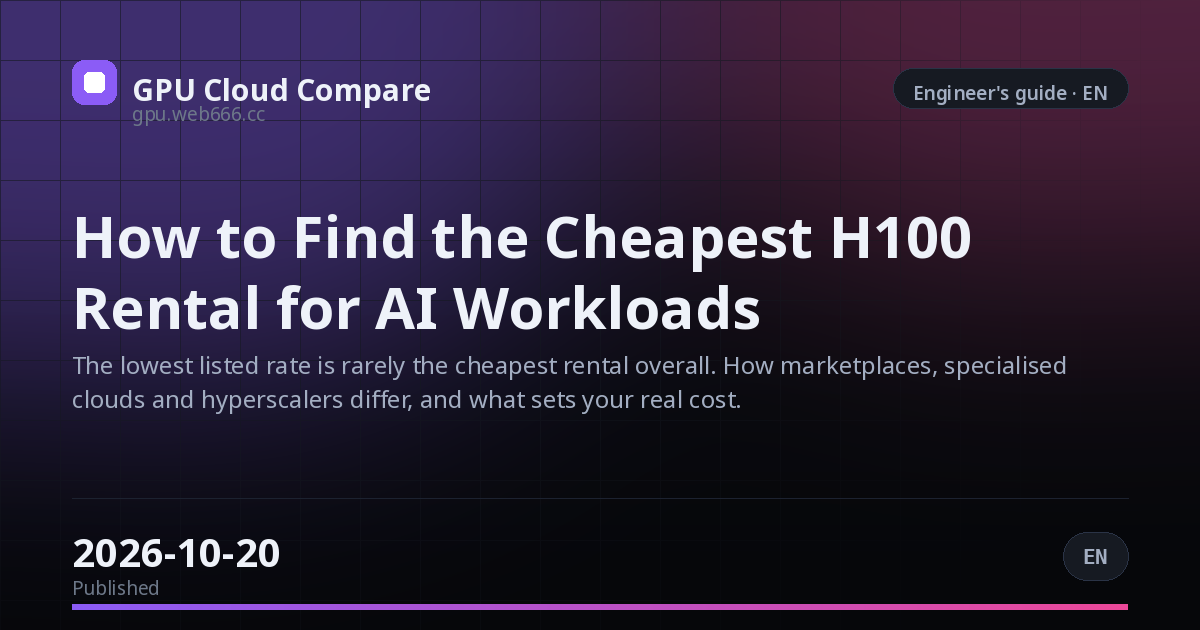 How to Find the Cheapest H100 Rental for AI Workloads