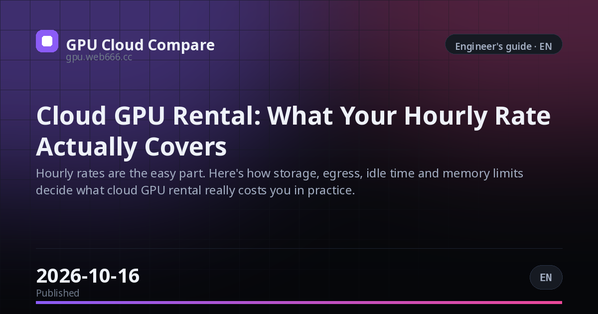 Cloud GPU Rental: What Your Hourly Rate Actually Covers