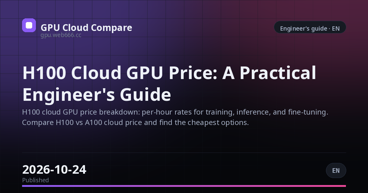 H100 Cloud GPU Price: A Practical Engineer's Guide