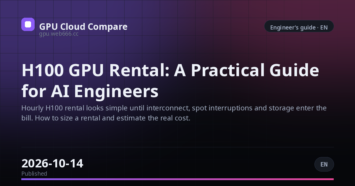 H100 GPU Rental: A Practical Guide for AI Engineers