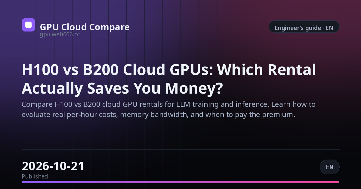 H100 vs B200 Cloud GPUs: Which Rental Actually Saves You Money?