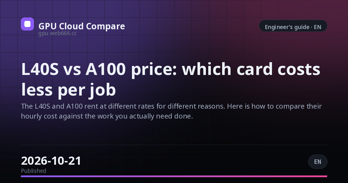 L40S vs A100 price: which card costs less per job