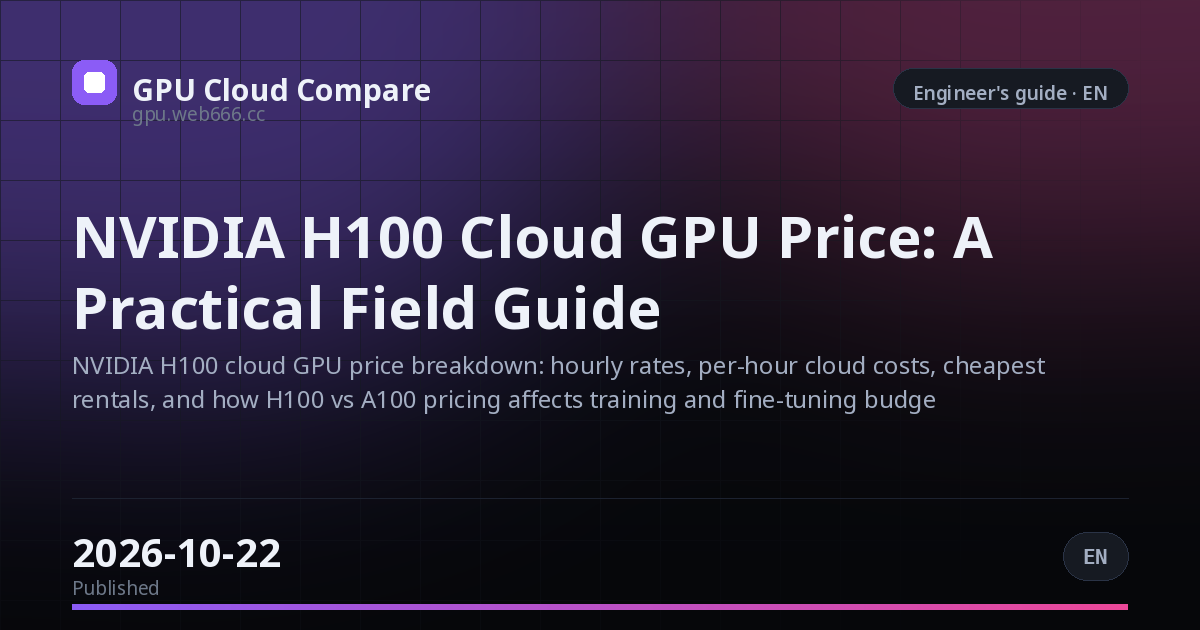NVIDIA H100 Cloud GPU Price: A Practical Field Guide