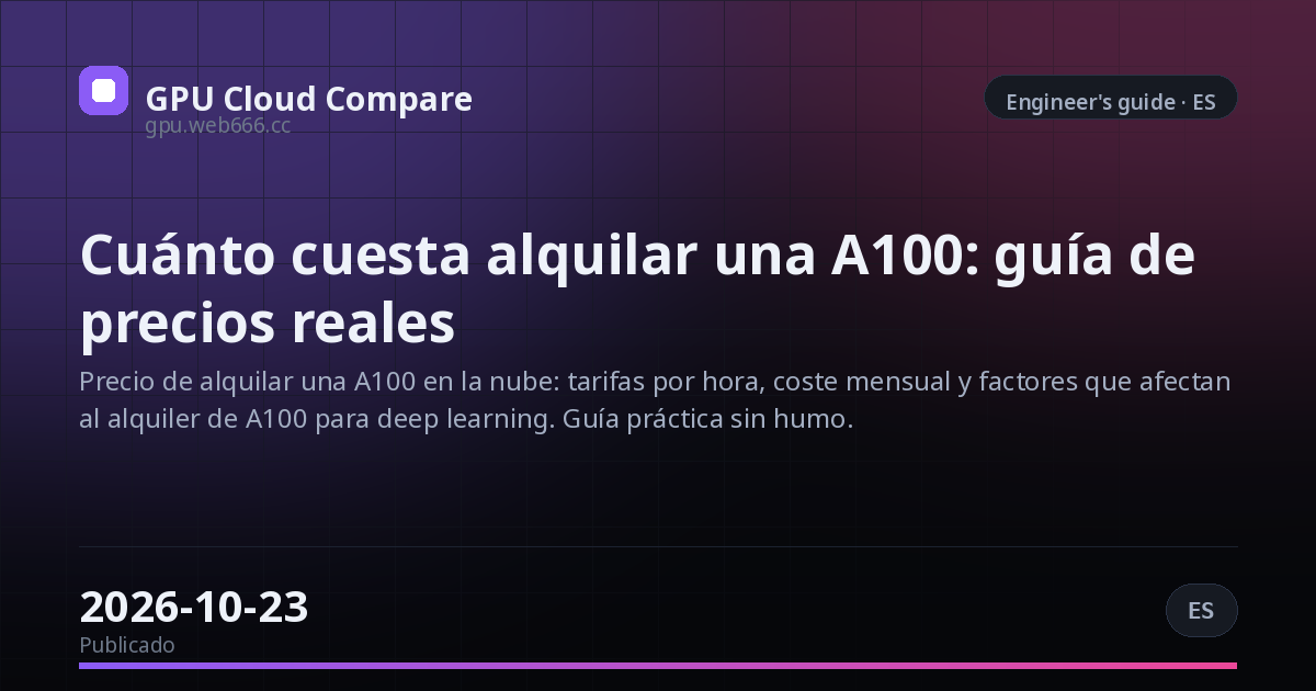 Cuánto cuesta alquilar una A100: guía de precios reales