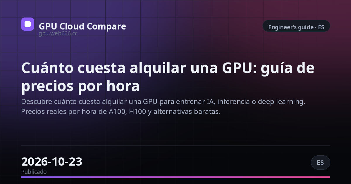 Cuánto cuesta alquilar una GPU: guía de precios por hora