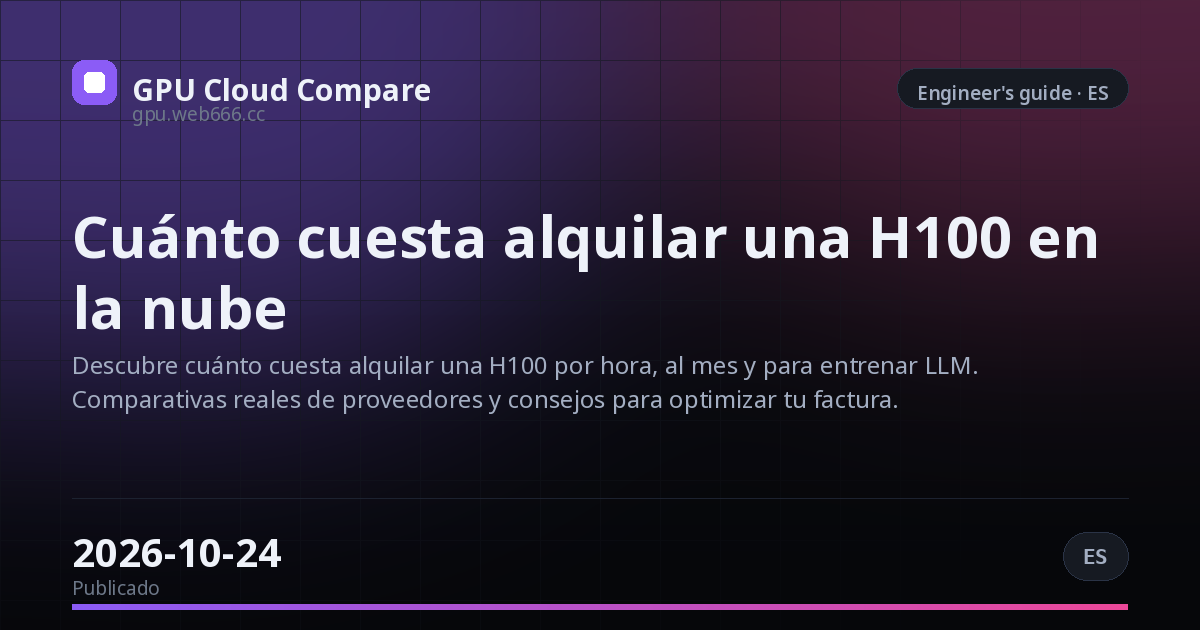Cuánto cuesta alquilar una H100 en la nube