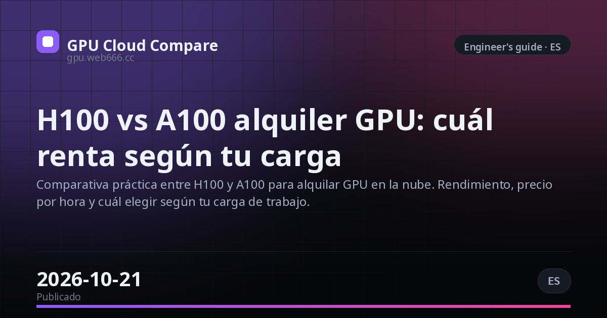 H100 vs A100 alquiler GPU: cuál renta según tu carga