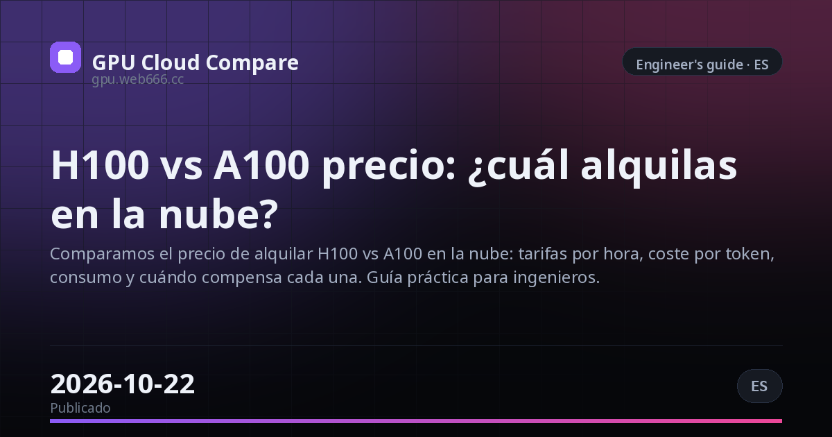 H100 vs A100 precio: ¿cuál alquilas en la nube?
