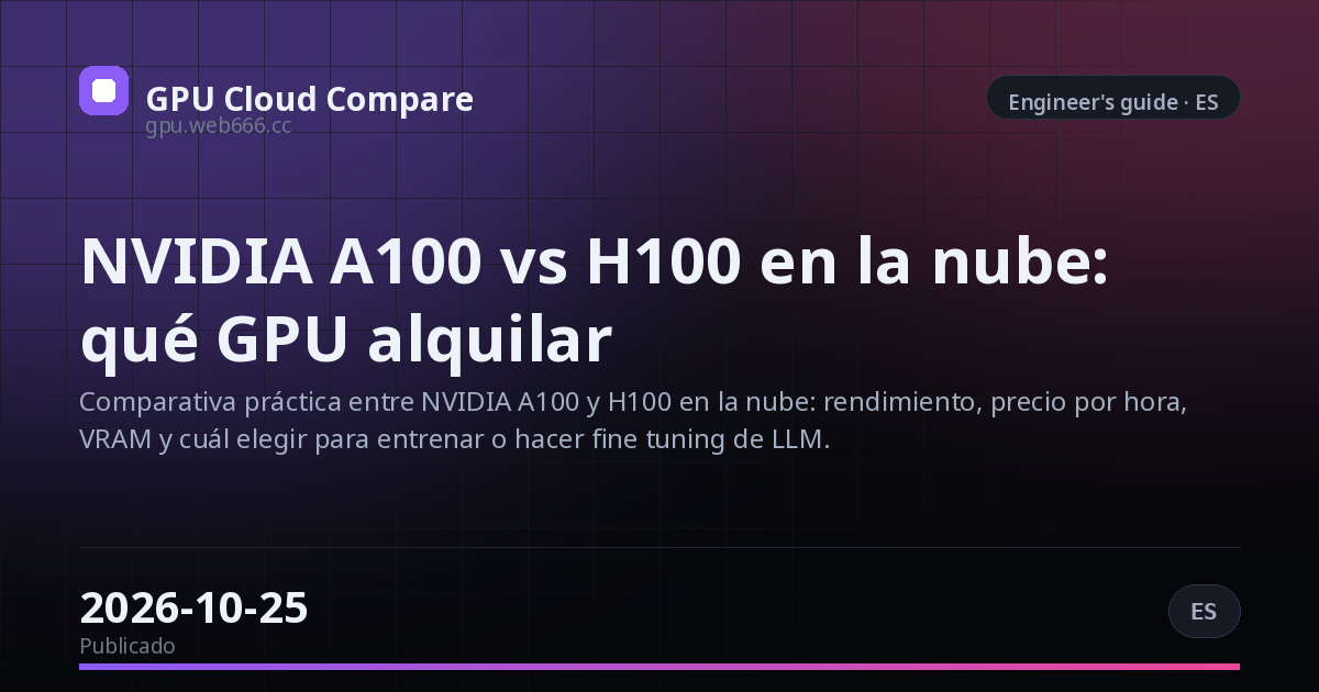 NVIDIA A100 vs H100 en la nube: qué GPU alquilar