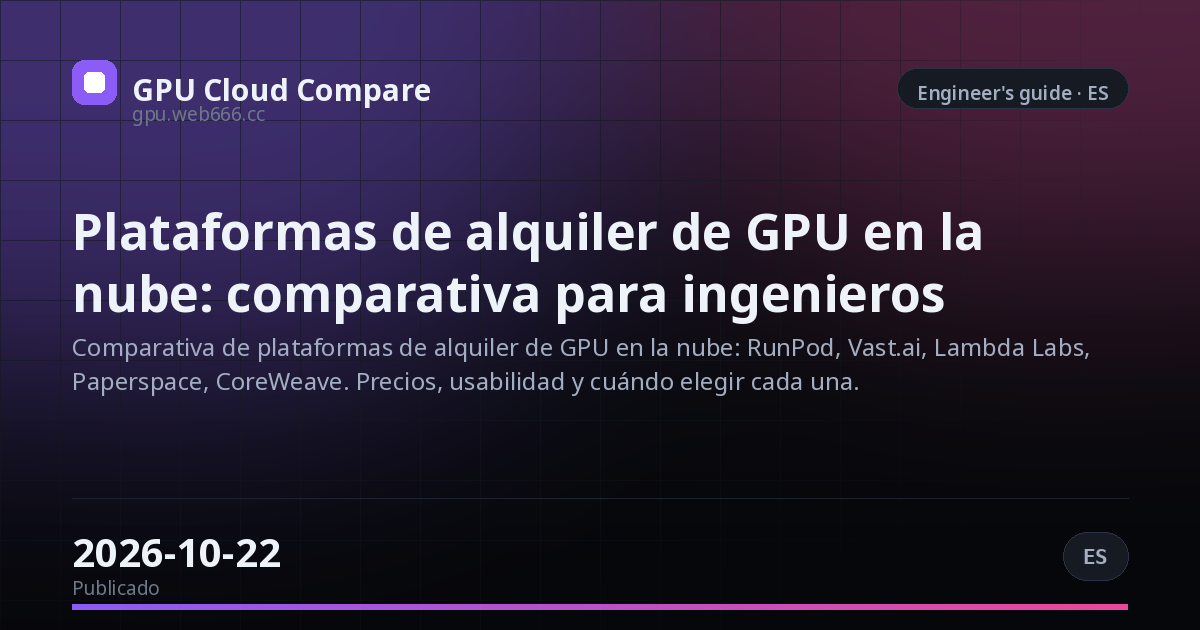 Plataformas de alquiler de GPU en la nube: comparativa para ingenieros
