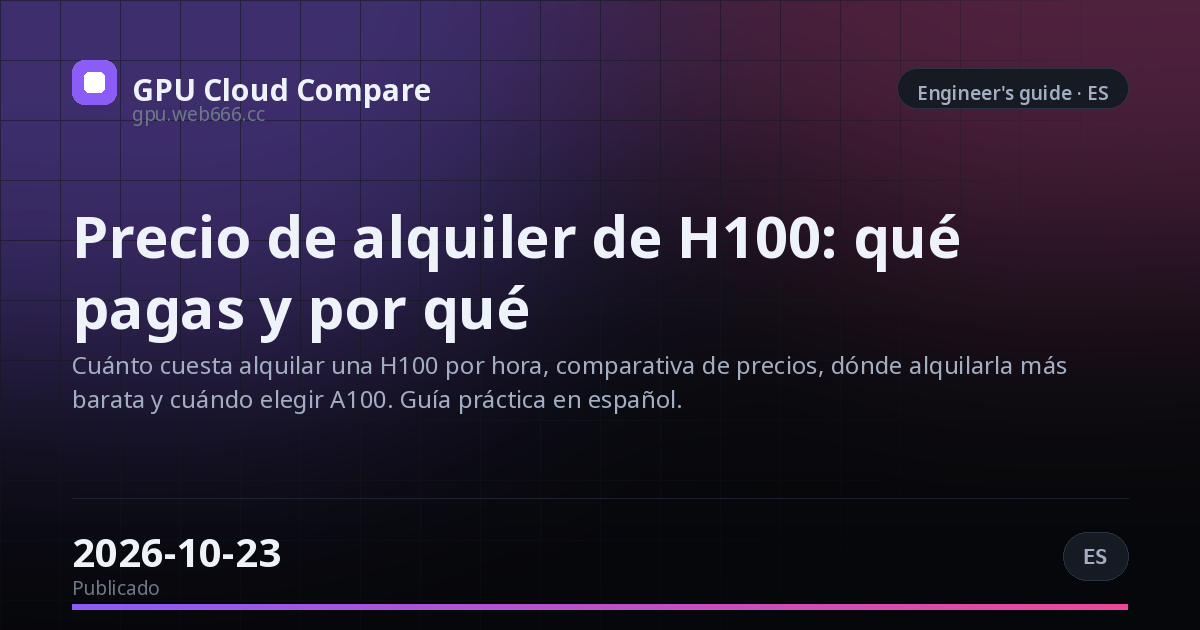 Precio de alquiler de H100: qué pagas y por qué