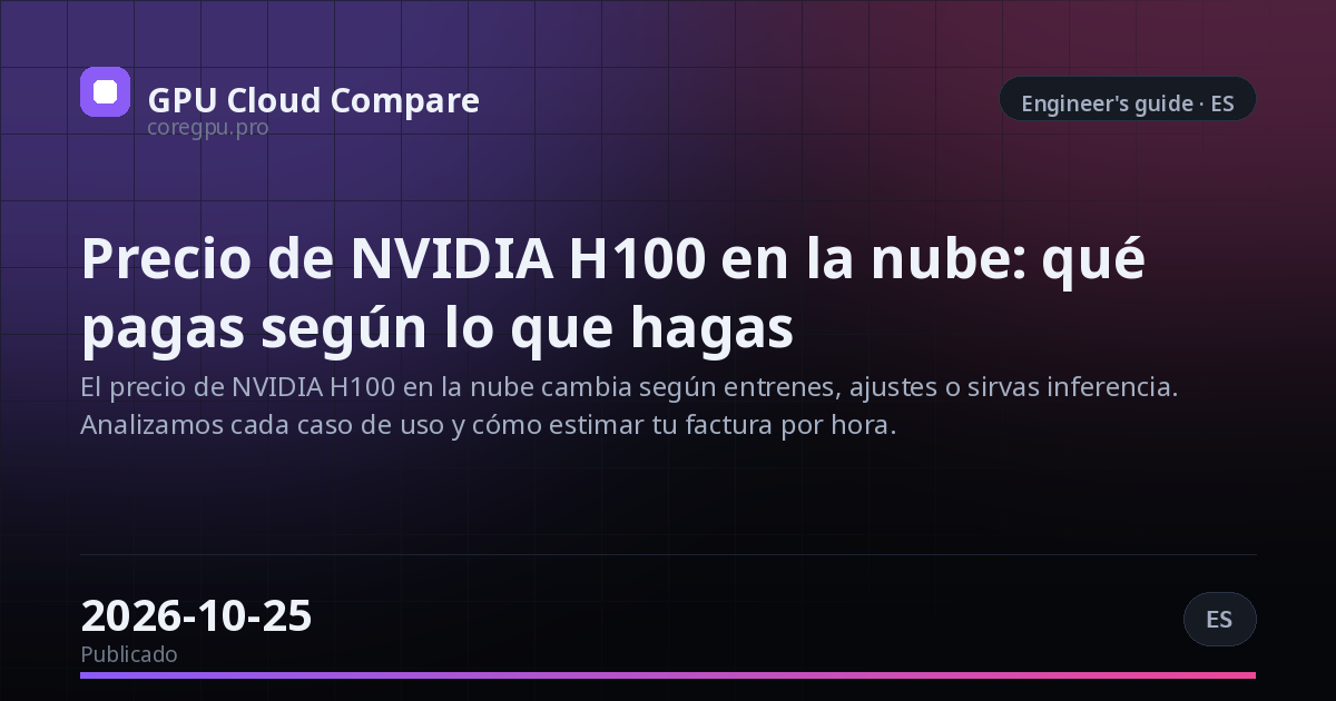 Precio de NVIDIA H100 en la nube: qué pagas según lo que hagas