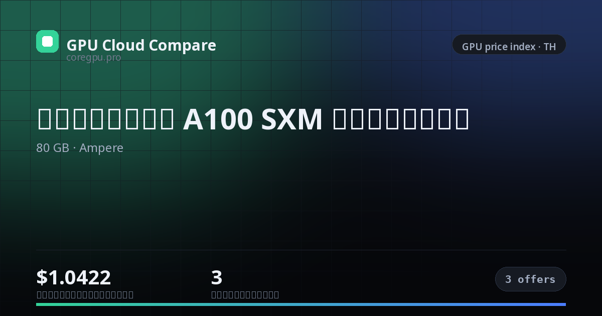 ราคาเช่า A100 SXM บนคลาวด์ — price index