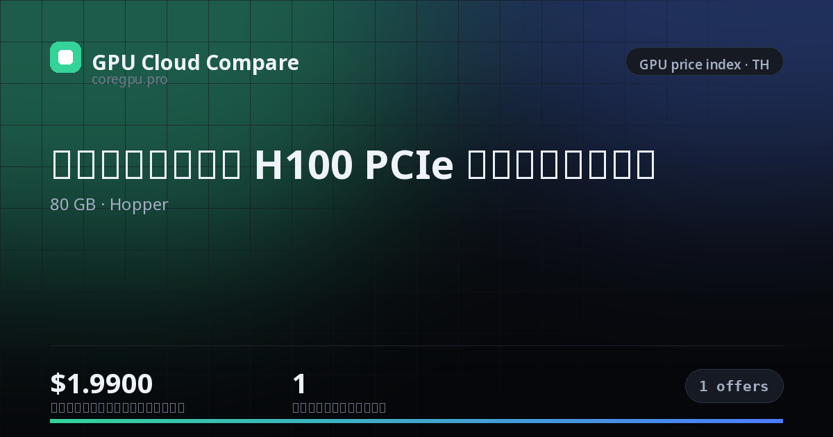 ราคาเช่า H100 PCIe บนคลาวด์ — price index