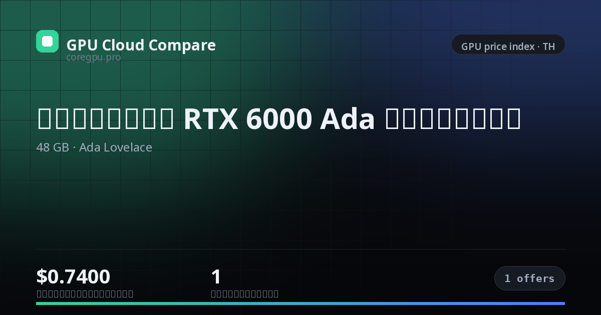 ราคาเช่า RTX 6000 Ada บนคลาวด์ — price index
